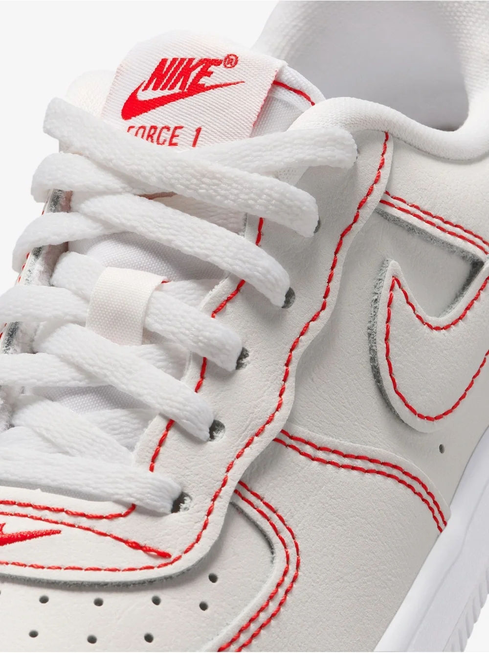 Nike Air Force 1 Low LV8 1 Lace White/Red preschool Size 3Y